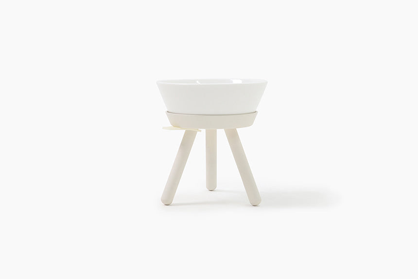 Oreo Elevated Pet Feeder Table. White . Tall