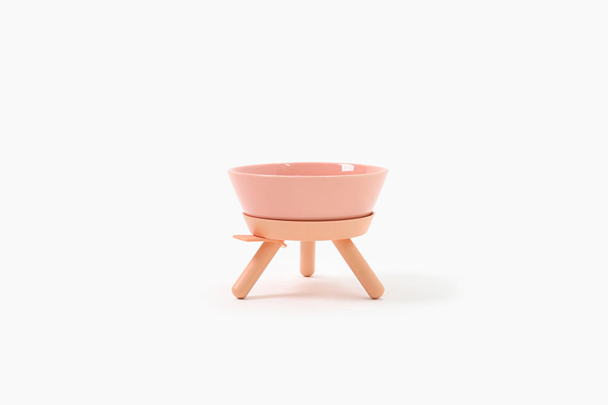 Oreo Elevated Pet Feeder Table . Pink . Short
