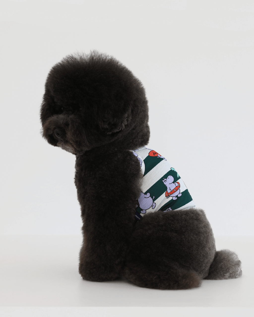 Aloha Hippo Crop Tee . Emerald Green