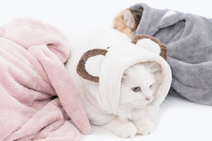 Animal hood towel . cat