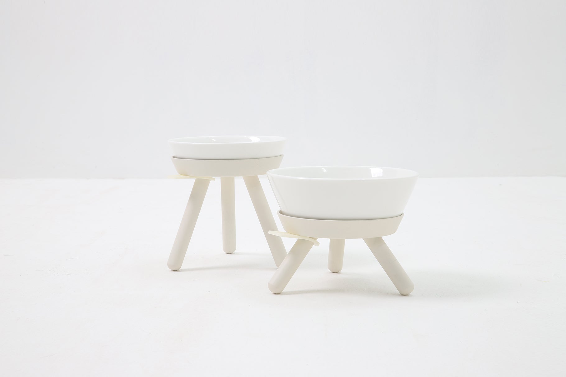 Oreo Elevated Pet Feeder Table. White . Tall