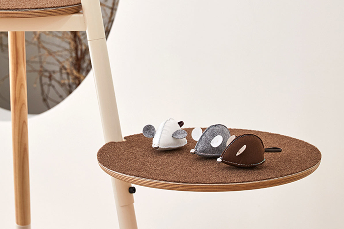Pets So Good Illu Mouse Catnip Toy, a small felt and leather mouse toy with a bell