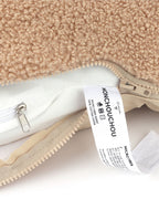 Brown bear-shaped boucle dog cushion for cozy naps – Petssogood