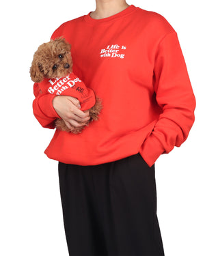With dog Sweatshirts . For Human . Red
