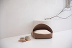 Marron felt pet bed with microfiber cotton cushion and sculptural modern-classic design – Petssogood