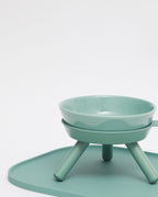 Ceramic standing elevated pet bowl simple modern colorful for small dogs _ Pets So Good