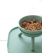 Ceramic standing elevated pet bowl simple modern colorful for small dogs _ Pets So Good