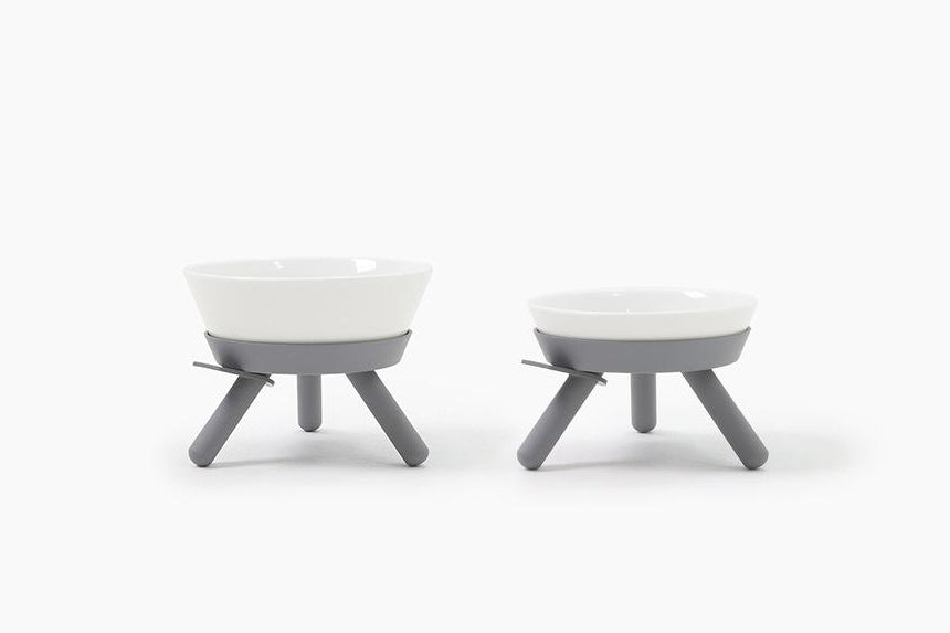 Oreo Elevated Pet Feeder Table . Gray. Short