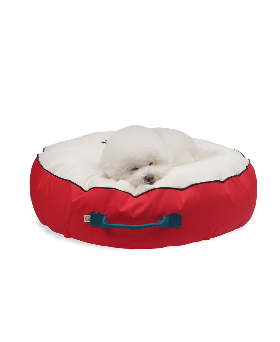 Smiley Dog Cushion . Red