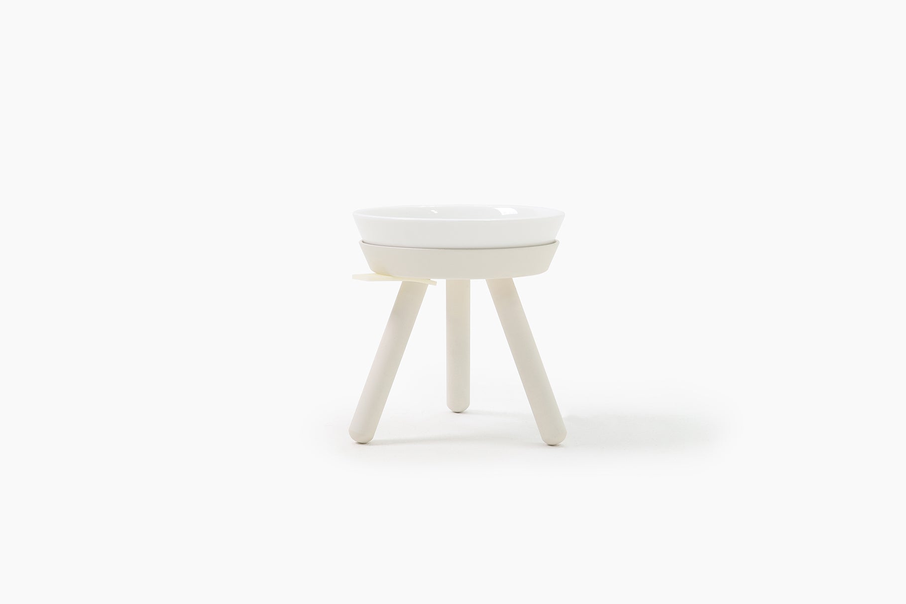 Oreo Elevated Pet Feeder Table. White . Tall