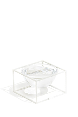 Moonlight Glass Table. White. Tall