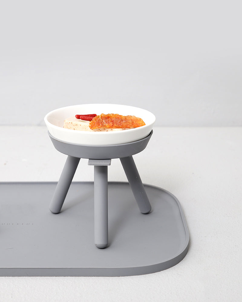 Oreo Elevated Pet Feeder Table . Gray . Tall