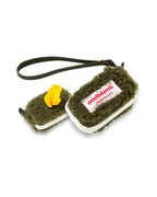 Petssogood fleece poop bag holder for dogs, lightweight and durable with buckle for easy attachment to leash or bag; stylish and cozy for chilly walks.