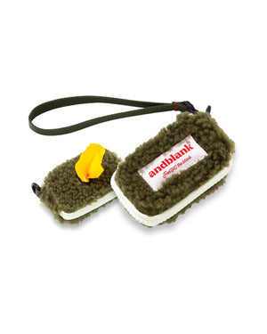 Petssogood fleece poop bag holder for dogs, lightweight and durable with buckle for easy attachment to leash or bag; stylish and cozy for chilly walks.